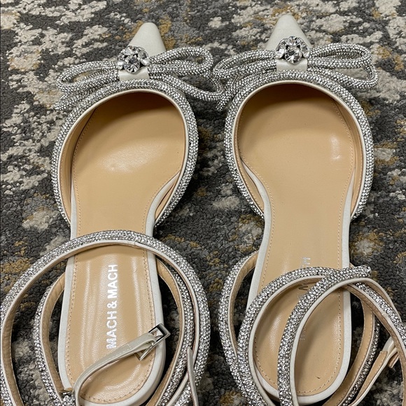 White Strap up Mach Mach Flats - Picture 7 of 8